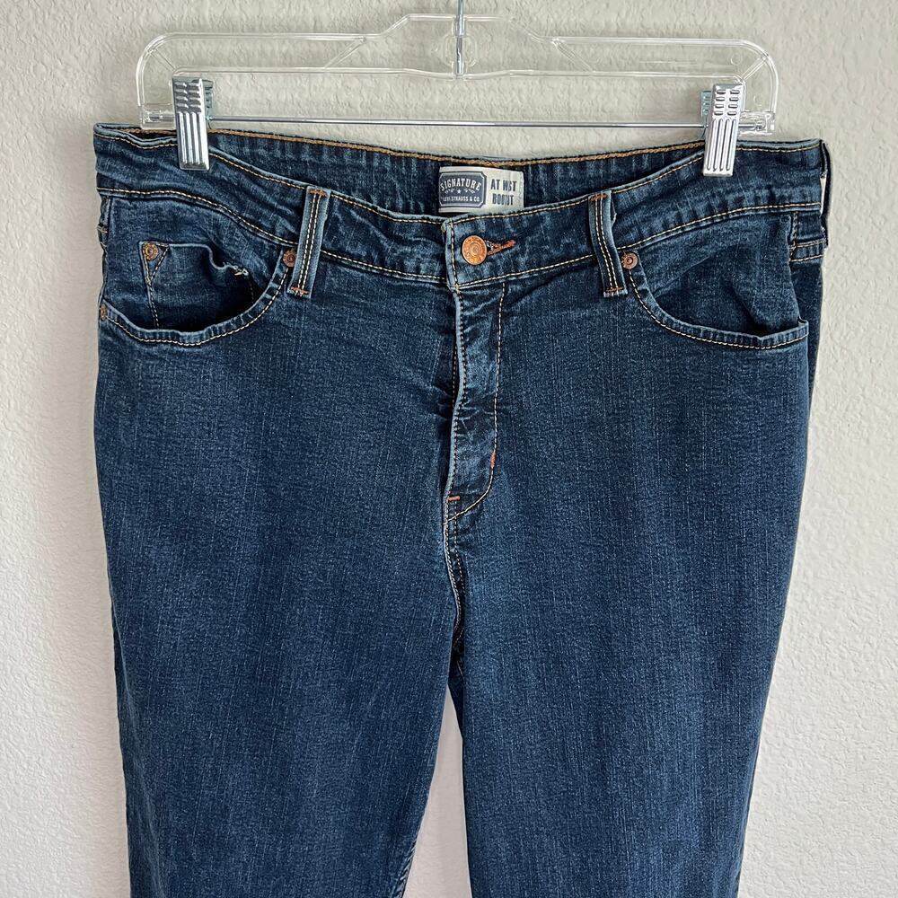 Levi's At Waist Bootcut Jeans Women's 16 High Rise Dark Wash Stretch Denim - Picture 2 of 8